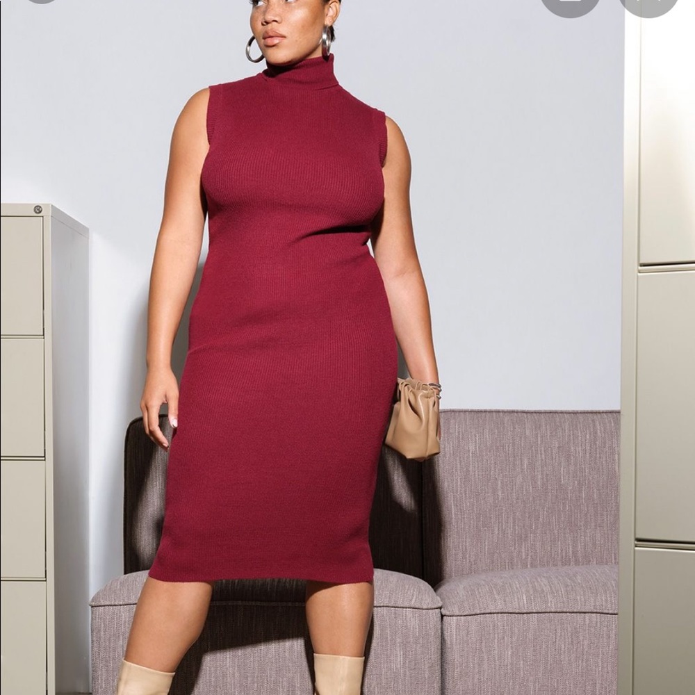Sleeveless Sweater Dress in Cabernet